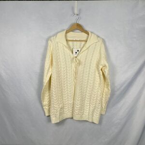 Cozy Co Front Tie Detail Sweater Cream
